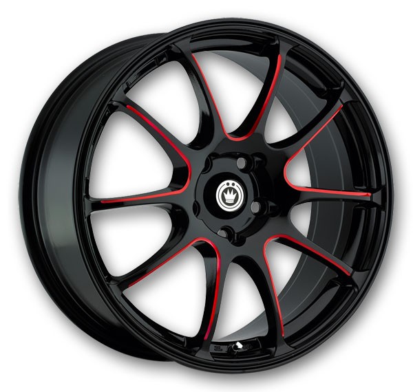 Gloss Black with Red Spoke Accents