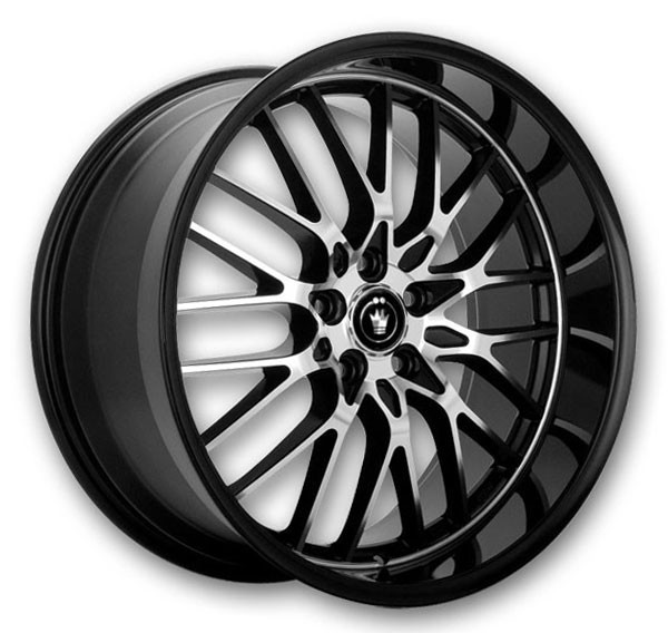Konig Wheels Lace 17x7 Black/Machine Spoke 4x100/4x114.3 +40mm 73.1mm