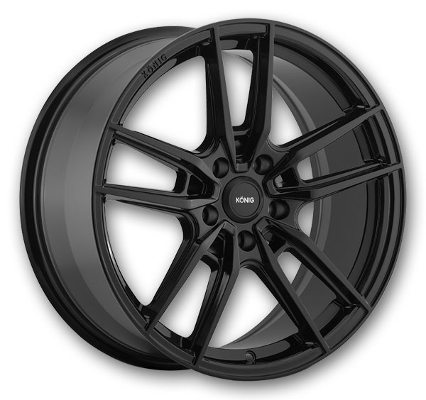 Konig Wheels Myth 17x8 Gloss Black 5x112 +43mm 66.6mm