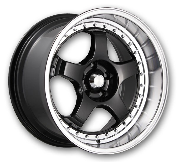 Konig Wheels SSM 18x10 Gloss Black w/ Machined Lip 5x114.3 +15mm 73.1mm