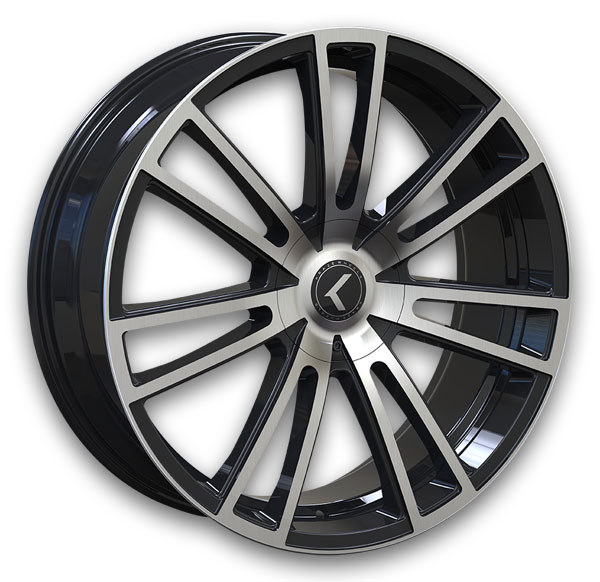 Kraze Wheels KR183 Spectra 22x8.5 Gloss Black/Machined 5x114.3/5x120 +38mm 74.1mm