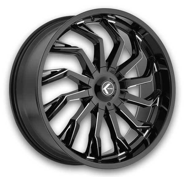 Kraze Wheels KR142 Scrilla 22x9.5 Black/Milled 5x115/5x120 +18mm 74.1mm
