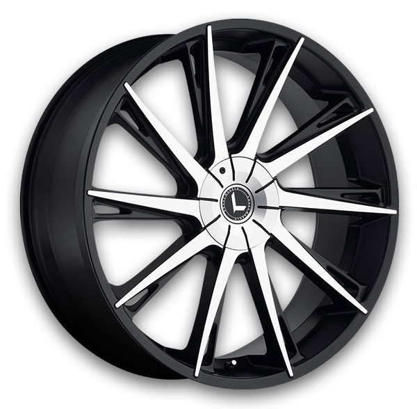 Kraze Wheels KR144 Swagg 24x9.5 Black/Machined 5x115/5x120 +18mm 74.1mm
