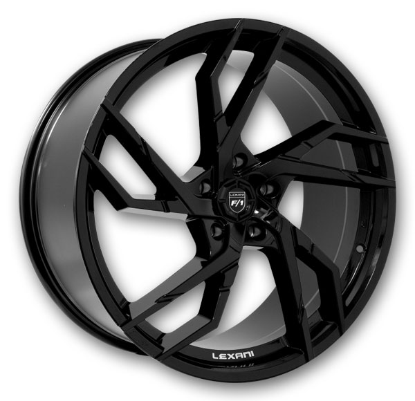 Lexani Wheels Alpha 20x8.5 Full Gloss Black 5x112 +35mm 74.1mm