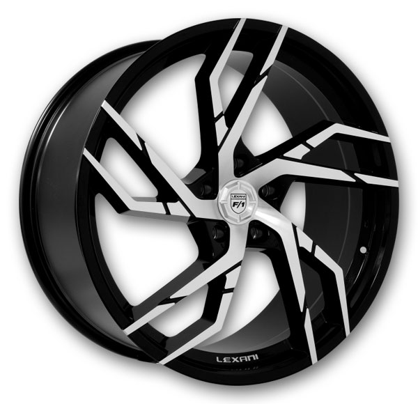 Lexani Wheels Alpha 20x10 Machine Face/Black Accents with Black Lip and Machine Groove 5x114.3 +40mm 74.1mm