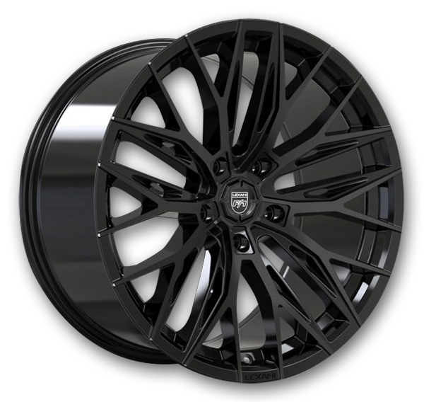 Lexani Wheels Aries 22x10 All Satin Black 5x150 +25mm 74.1mm