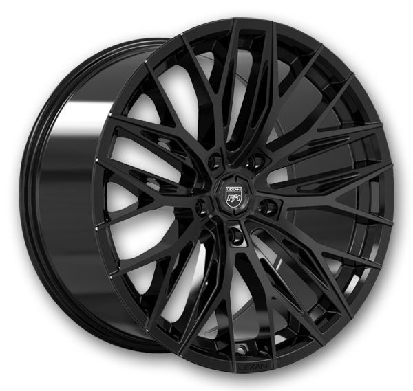 Lexani Wheels Aries 20x9 Full Gloss Black 5x130 +25mm 74.1mm