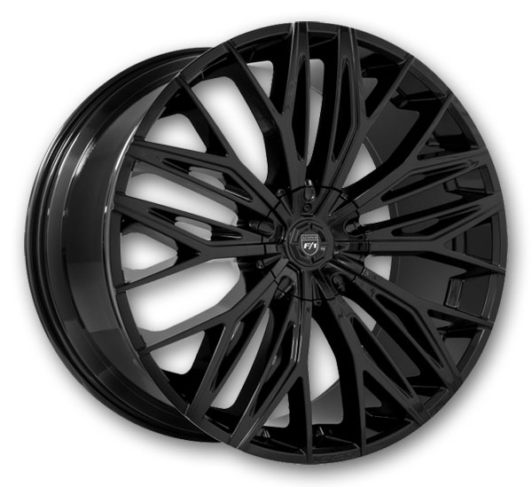 Lexani Wheels Aries HD 24x10 Full Gloss Black 6x135/5x139.7 +30mm 74.1mm