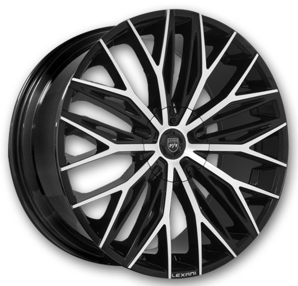 Lexani Wheels Aries HD 24x10 Machine Face/Black Accents with Black Lip and Machine Groove 6x135/5x139.7 +30mm 74.1mm
