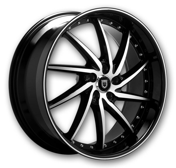 Lexani Wheels Artemis 20x10 Machined Face and Black Accents with Black Lip and Machine Groove 5x114.3 +40mm 74.1mm