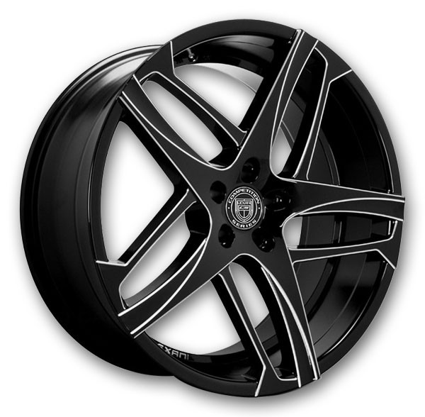 Lexani Wheels Bavaria 20x8.5 Gloss Black With CNC Grooves 5x112 +32mm 74.1mm