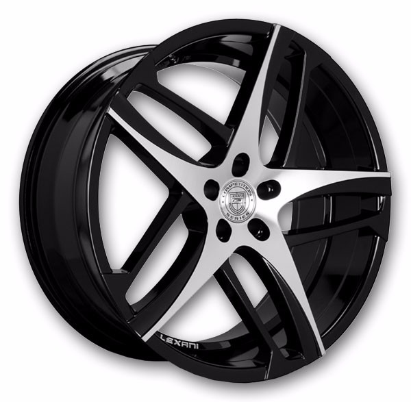 Lexani Wheels Bavaria 20x10 Machine Face and Black Accents with Black Lip and Machine Groove 5x114.3 +40mm 74.1mm