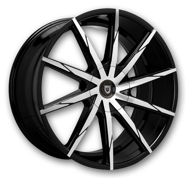 Lexani Wheels CSS-15 22x10 Machine Face and Black Accents with Black Lip and Machine Groove 5x120 +38mm 74.1mm
