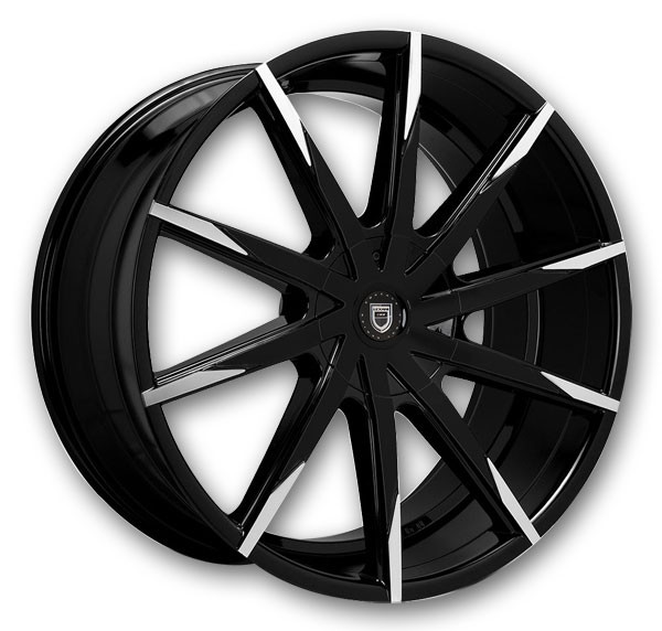 Lexani Wheels CSS-15 20x10 Black and Machine Tip 5x120 +25mm 74.1mm