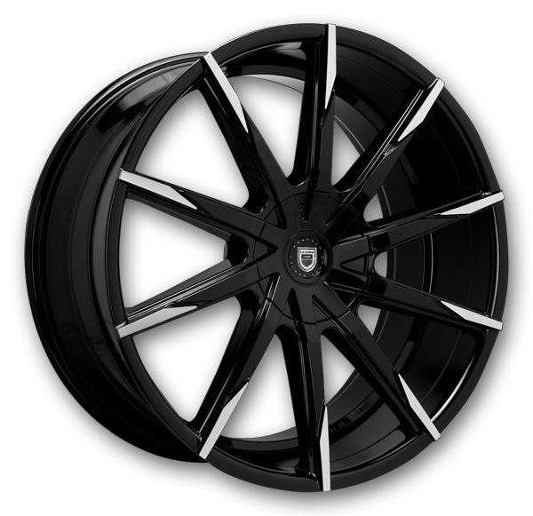 Lexani Wheels CSS-15 HD 24x9 Black and Machine Tip 5x120 +25mm 74.1mm