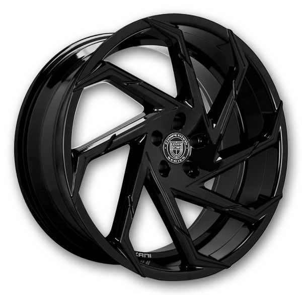 Lexani Wheels Cyclone 22x10 Full Gloss Black  +15mm 74.1mm