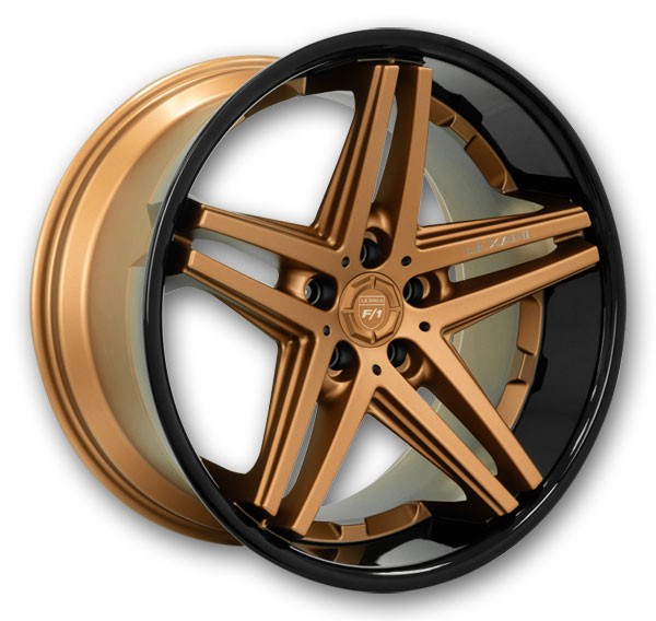 Lexani Wheels Ekko 22x9 Bronze with Black Lip 5x127 +25mm 74.1mm
