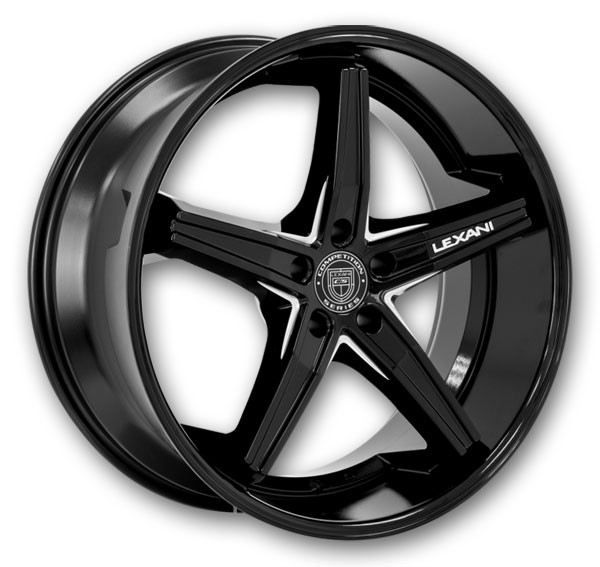 Lexani Wheels Fiorano 22x9 Full Gloss Black 5x120 +15mm 74.1mm