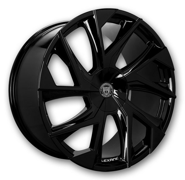 Lexani Wheels Ghost 20x8.5 Full Gloss Black 5x120 +32mm 74.1mm