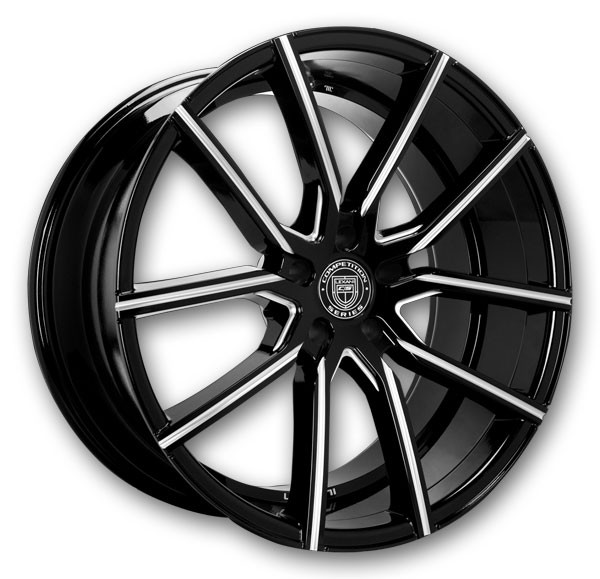 Lexani Wheels Gravity 22x9 Gloss Black/CNC Grooves 5x120 +15mm 74.1mm