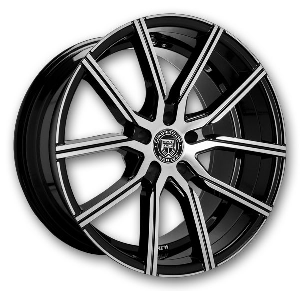 Lexani Wheels Gravity 20x8.5 Machine Face and Black Accents with Black Lip and Machine Groove 5x114.3 +32mm 74.1mm