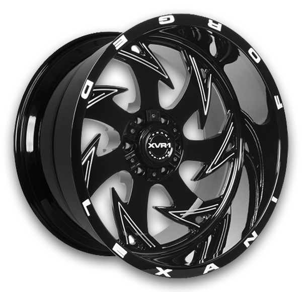 Lexani Offroad XVR-1 Wheels Insane 22x12 Gloss Black/CNC Grooves  -44mm 78.1mm