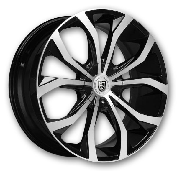 Lexani Wheels Lust 24x10 Machine Face and Black Accents with Black Lip and Machine Groove 5x115 +40mm 74.1mm