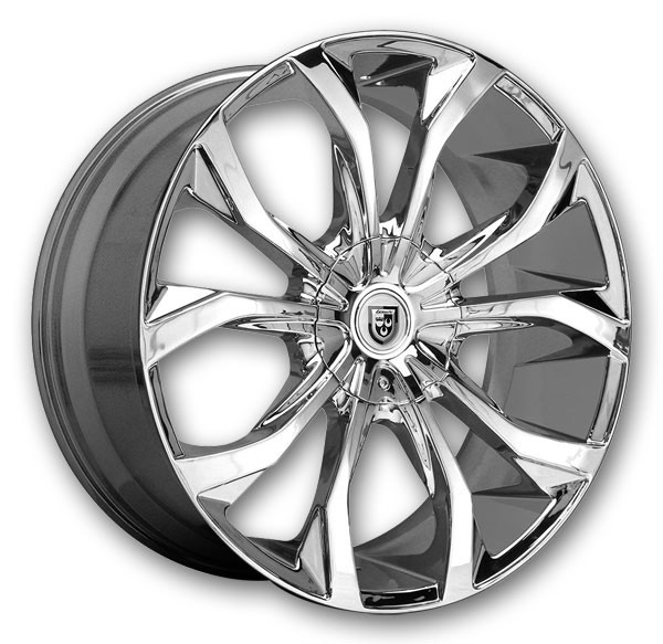 Lexani Wheels Lust 24x10 Full Chrome 5x112 +28mm 74.1mm