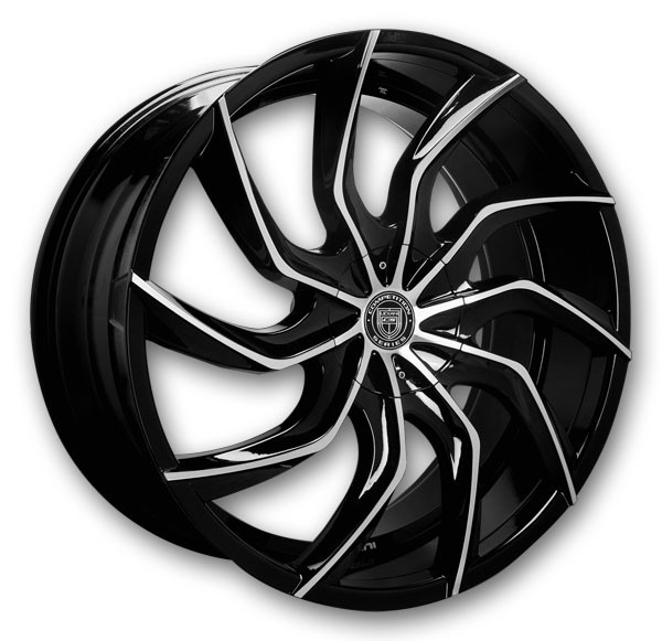 Lexani Wheels Matisse 22x10 Machine Face and Black Accents with Black Lip and Machine Groove  +15mm 74.1mm
