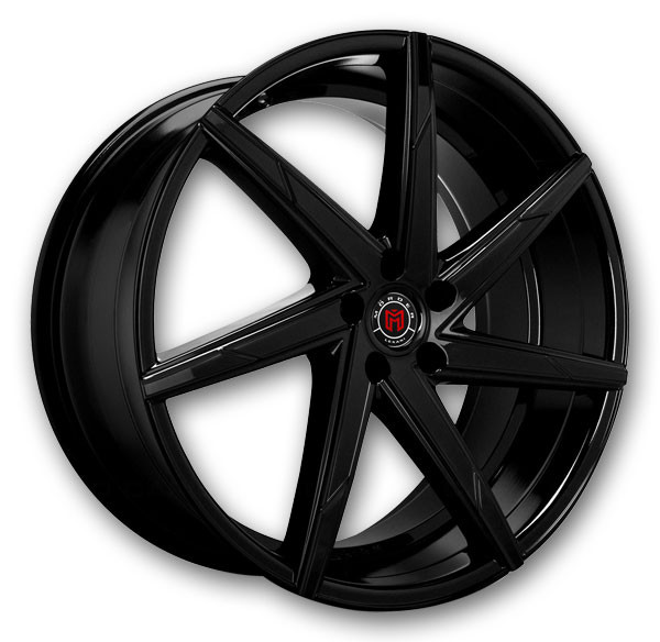Lexani Wheels MS-007 20x8.5 Full Gloss Black 5x114.3 +35mm 74.1mm