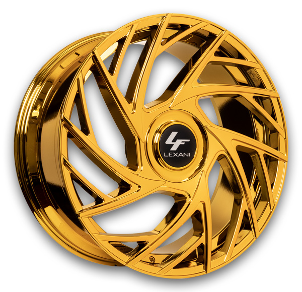 Lexani Wheels Mugello-XL 24x10 Chrome with Gold Tint Clear 5x120.65/5x127 +10mm 74.1mm