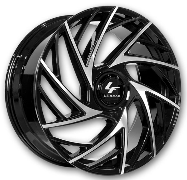 Lexani Wheels Mugello-XL 24x9 Machine Face/Black Accents with Black Lip and Machine Groove 5x130 +25mm 74.1mm