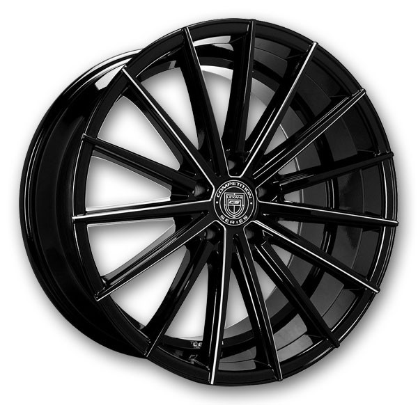 Lexani Wheels Pegasus 22x10 Gloss Black/CNC Grooves  +15mm 74.1mm