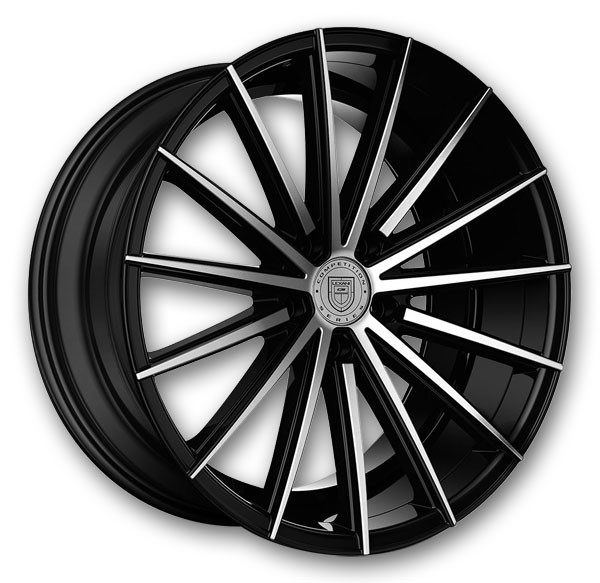 Lexani Wheels Pegasus 20x10 Machine Face and Black Accents with Black Lip and Machine Groove  +15mm 74.1mm