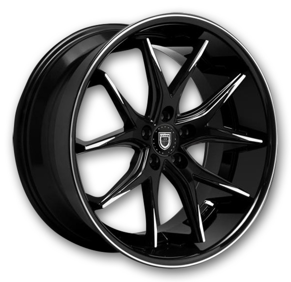 Lexani Wheels R-12 22x10 Black 5x120 +35mm 74.1mm