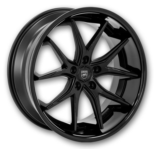 Lexani Wheels R-Twelve 20x8.5 Gloss Black Machine 5x108 +35mm 74.1mm
