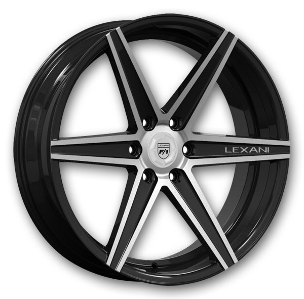 Lexani Wheels Savage-6 24x10 Machine Face and Black Accents with Black Lip and Machine Groove 6x139.7 +30mm 74.1mm