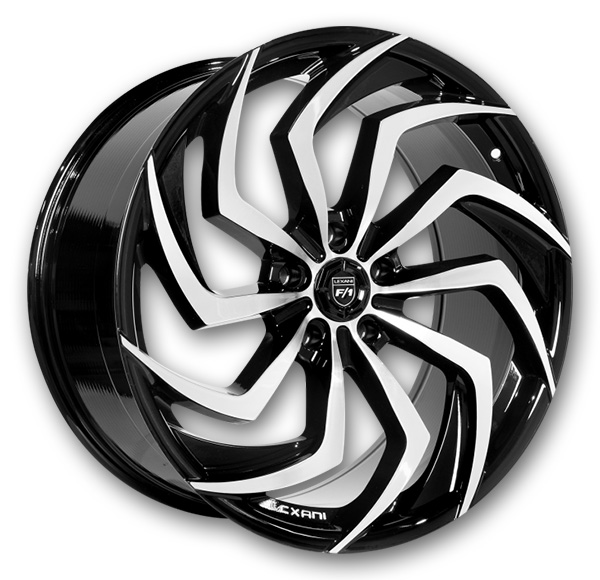 Lexani Wheels Shadow 20x8.5 Machine Face/Black Accents with Black Lip and Machine Groove  +15mm 74.1mm