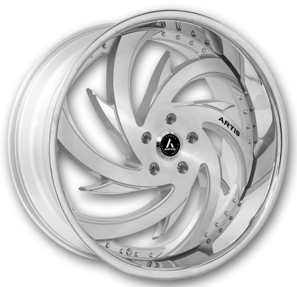 Artis Wheels Spada 24x10 Silver Brushed Center SS Lip 5x127 +10mm 74.1mm