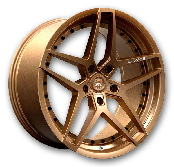 Lexani Wheels Spike 22x9 Satin Bronze 5x108 +25mm 74.1mm