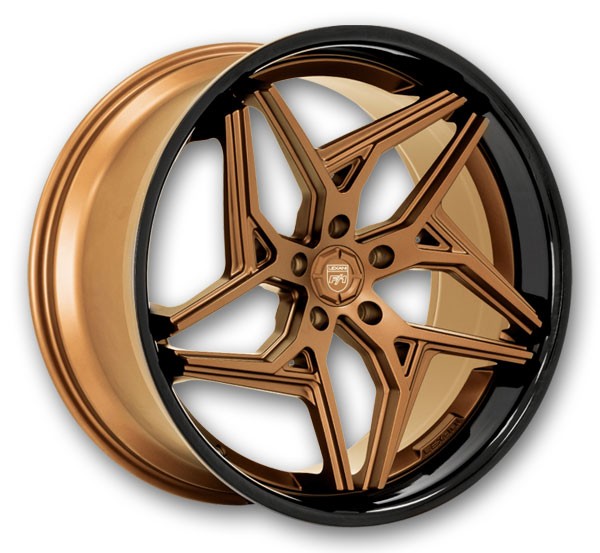 Lexani Wheels Spyder 20x8.5 Satin Bronze with Black SS Lip 5x115 +32mm 74.1mm