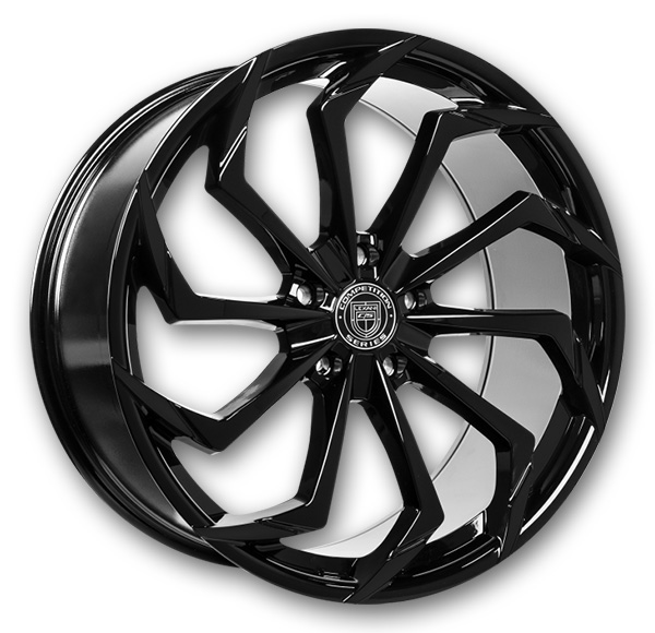 Lexani Wheels Static 20x10 Full Gloss Black  +15mm 74.1mm