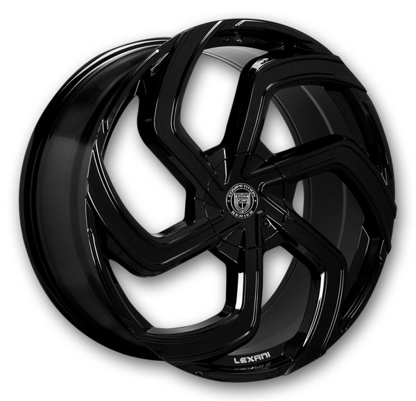 Lexani Wheels Swift-6 24x10 Full Gloss Black 6x139.7 +30mm 74.1mm