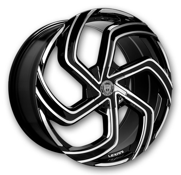 Lexani Wheels Swift-6 26x10 Machine Face and Black Accents with Black Lip and Machine Groove 6x135/6x139.7 +20mm 74.1mm