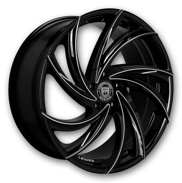 Lexani Wheels Twister 20x8.5 Gloss Black/CNC Grooves 5x114.3 +35mm 74.1mm