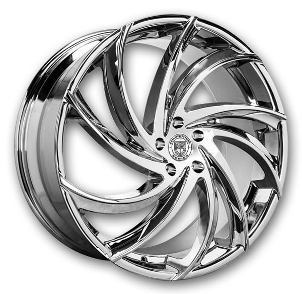 Lexani Wheels Twister 20x10 Full Chrome 5x120 +25mm 74.1mm