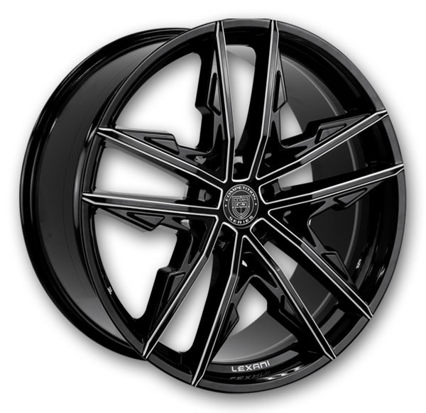 Lexani Wheels Venom 20x10 Gloss Black With CNC Grooves  +15mm 74.1mm