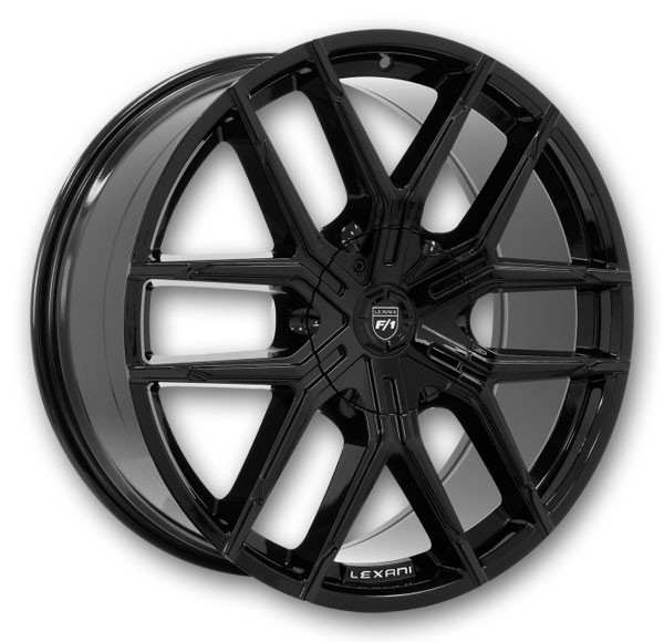 Lexani Wheels Vertigo 20x9 Full Gloss Black 5x114.3/5x120 35mm 74.1mm