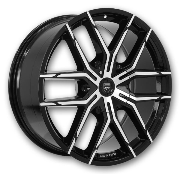 Lexani Wheels Vertigo 22x9 Gloss Black Machine 5x114.3/5x120 35mm 74.1mm