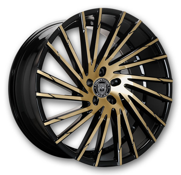 Lexani Wheels Wraith 20x8.5 Black with Bronze 5x115 +32mm 74.1mm